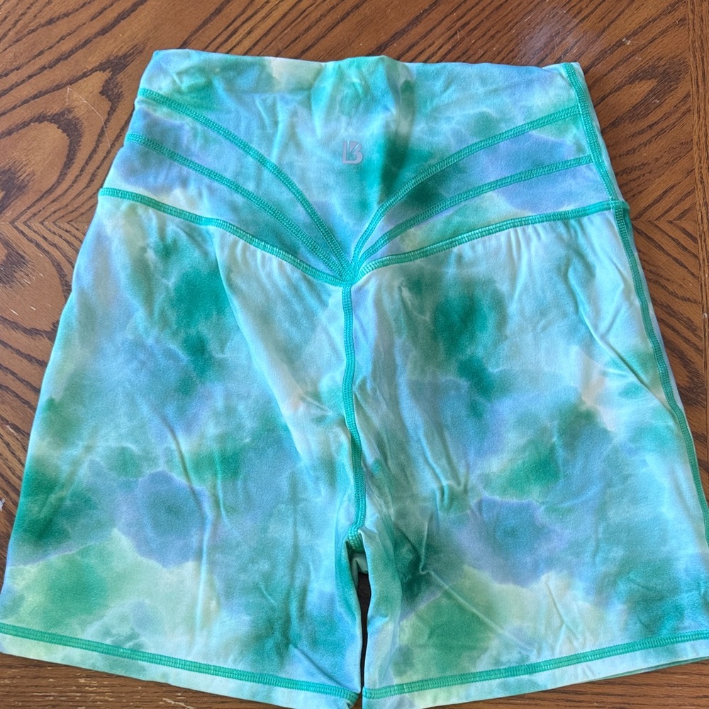 BuffBunny Aqua Tie-Dye Bike Shorts